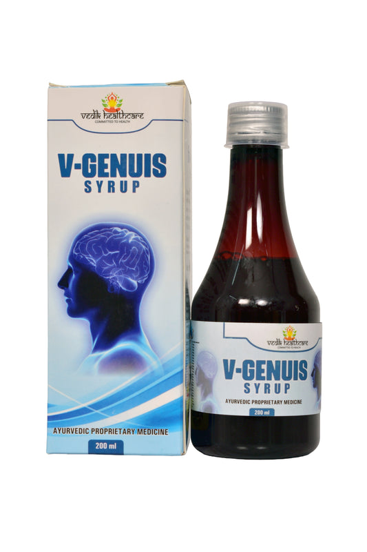 Vedik Healthcare Ayurvedic brain tonic – herbal syrup for memory, focus and concentration